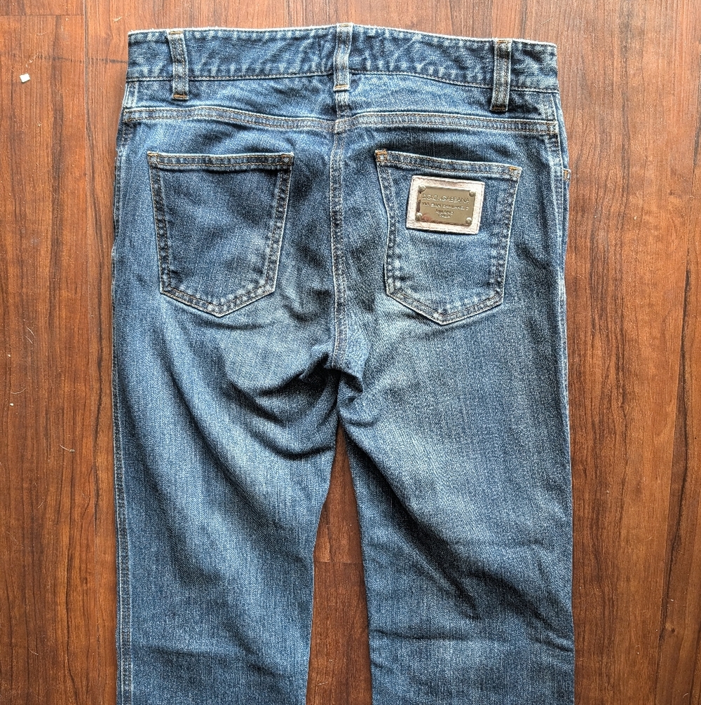 Dolce & Gabbana Y2K mid rise boot cut jeans Logo Metal Plate 4